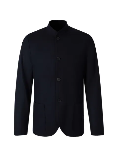 Harris Wharf London mandarin-collar button-up jacket Blue CH9427MYM100WV