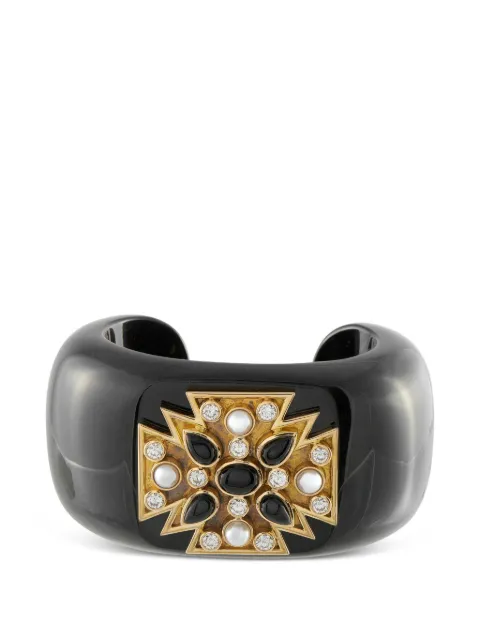 VERDURA Maltese Cross jade and diamond cuff bracelet Black VD12071626