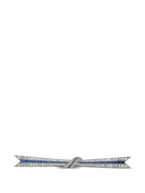 LB Exclusive diamond and sapphire bow brooch Silver MF05071626