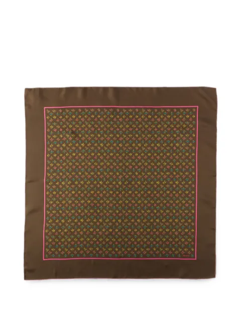 Prada printed twill scarf 90 Brown 1FF0012ZQI