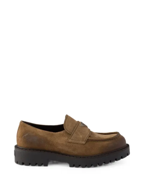 Prada aged suede loafers Brown 2DE151FG0010B2