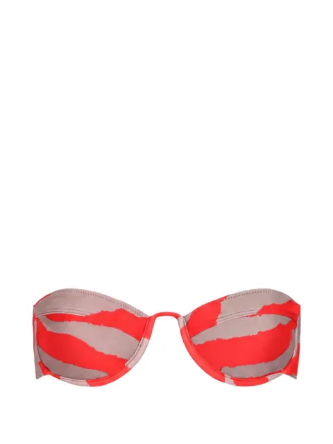 TROPIC OF C Mariel zebra-print bikini top Neutrals CS264