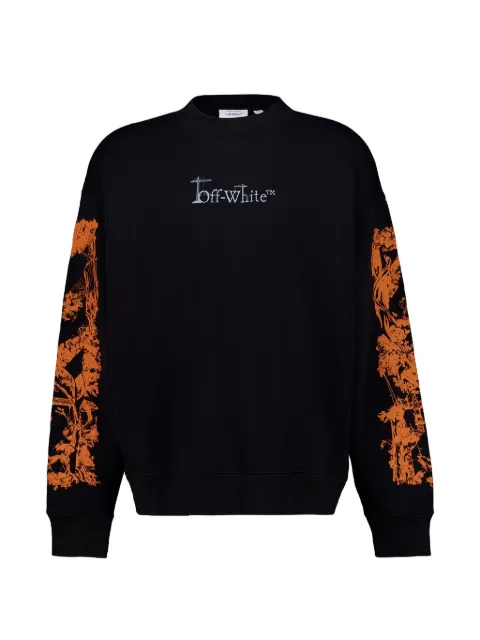 Off-White logo-print graphic-print hoodie Black 44MBA054F26F008001