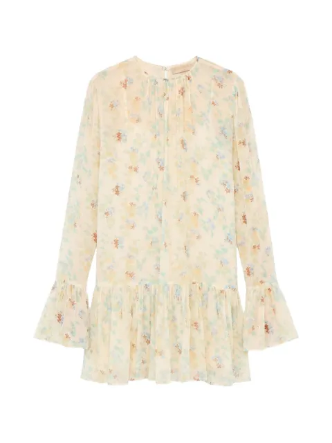 Ulla Johnson Emmeline floral-print ruffled mini dress Neutrals PF260122