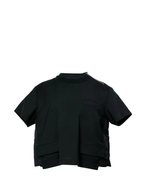 sacai zip-detail T-shirt Black SCW326