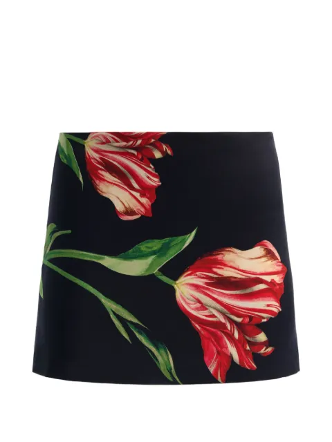alice + olivia Rubi floral-print A-line mini skirt Black CC607P50304