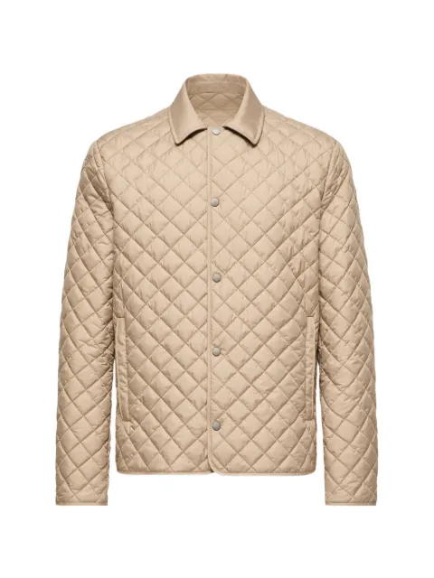 Moncler Avrelie diamond quilted padded shirt jacket Neutrals L20911G00022597X2