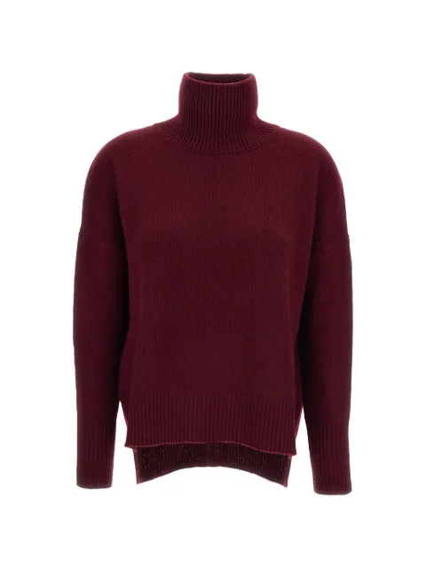 Lisa Yang asymmetric-hem mock-neck sweater Red 202113DU
