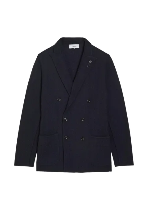 Lardini double-breasted knitted blazer Blue CNLJM57AC67002