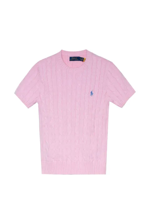 Polo Ralph Lauren cable-knit short-sleeve top Pink 211910987003