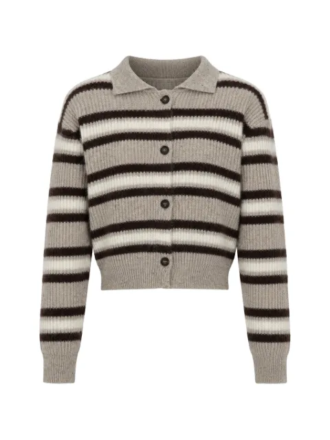 Brunello Cucinelli striped ribbed cardigan Grey MTX767906CRE74