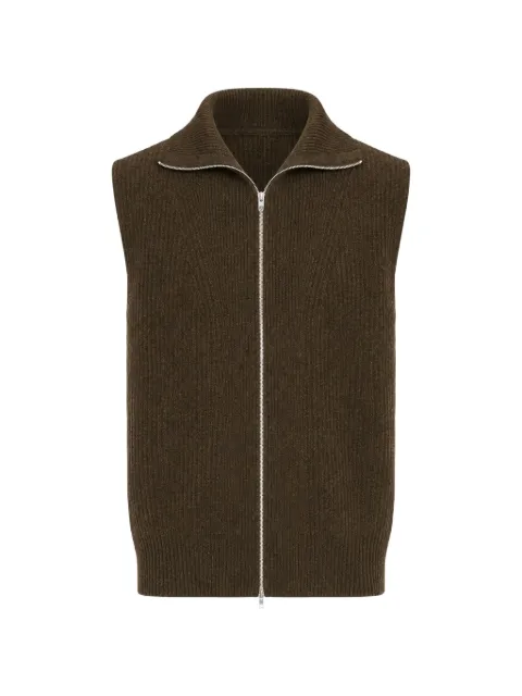 Jil Sander wool zip-up vest Brown J22FB0149J14848