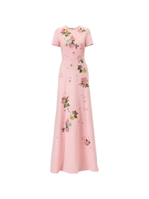 Carolina Herrera floral-embroidered maxi dress Pink E2611E703SFR