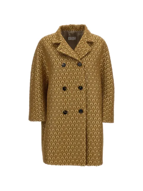 Alberto Biani double-breasted metallic-finish coat Gold OV810WO607739