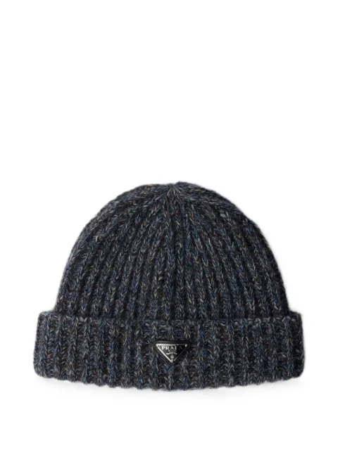 Prada mouliné cashmere and wool beanie Blue 2HC3902ZR6