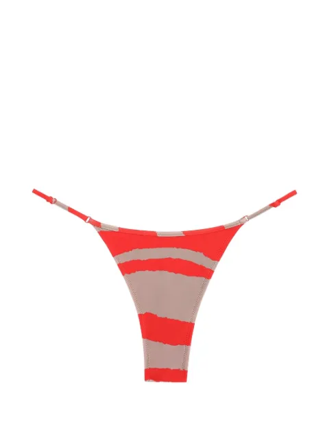 TROPIC OF C Luna zebra-print bikini bottoms Red CS57