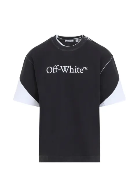 Off-White logo-print panelled T-shirt Black 44MAA120F26J01D100