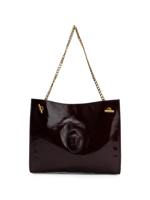 Versace Medusa-embellishment chain-strap tote bag Brown 10256381A17428