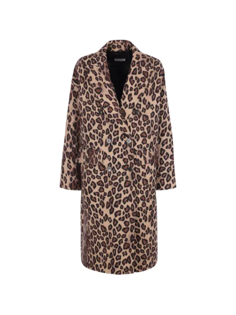 Alberto Biani leopard-print double-breasted coat Neutrals OO809WO306367