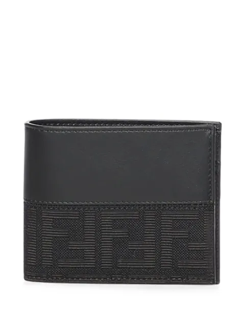 FENDI FF logo leather wallet Black 7M0001B139