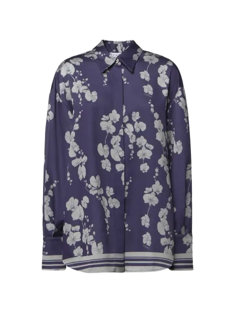 Genny floral-print silk-satin shirt Purple 81AAL6P3NS923240