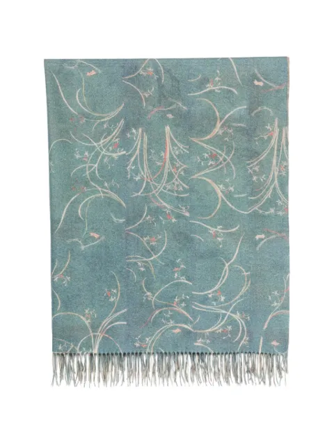 Pierre-Louis Mascia floral-print fringed scarf Blue SIDNEY2S140X190XE