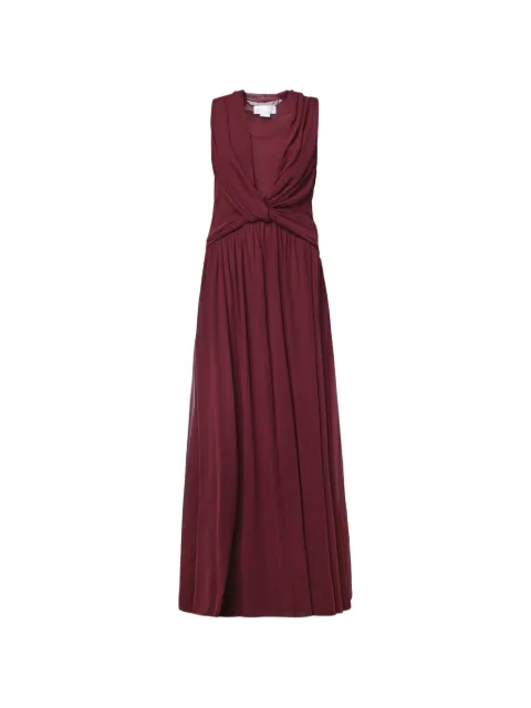 Genny maxi twist-detail cape dress Red 81AAO44400345570