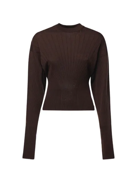 Sportmax ribbed virgin wool jumper Brown 2622366162600005