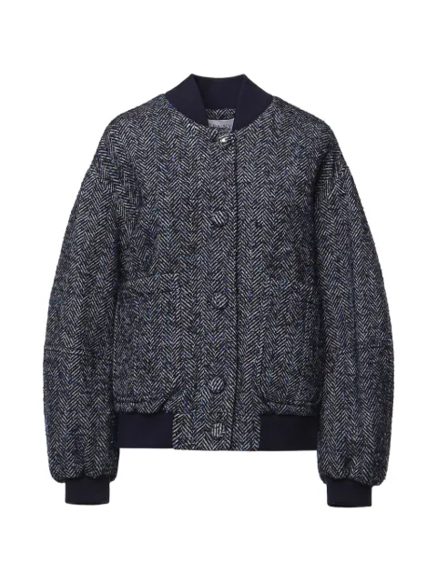 Genny herringbone-pattern bomber jacket Blue 81AAS900N0816240