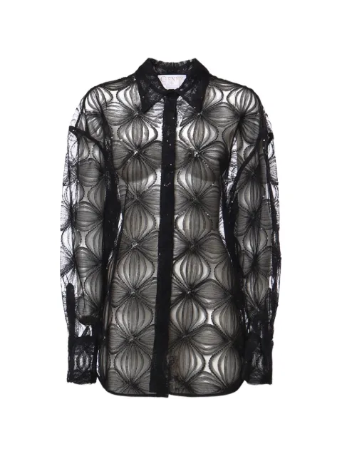 Genny sequin-embellished floral-lace shirt Black 81AAL644N0466899