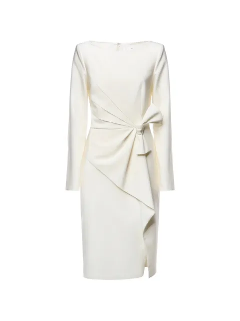 Genny side-bow draped midi dress White 81AAO413N0817006