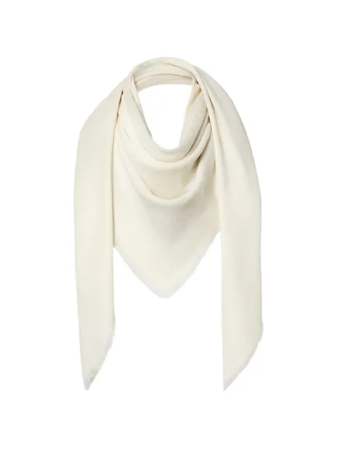 FENDI ivory wool, silk and cashmere FF shawl Neutrals FXT388B1VK