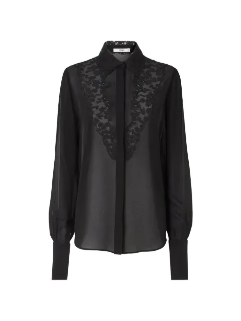 FENDI black georgette shirt Black FS8381B1UK