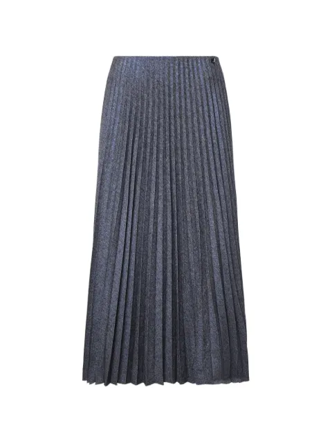 Genny pleated metallic-effect midi skirt Blue 81AAE317N0819240