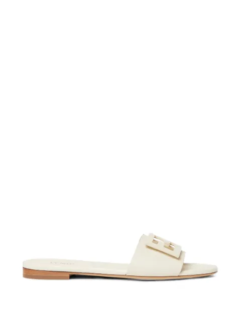 FENDI Baguette parchment-coloured leather slides Neutrals 8R9264B1RF