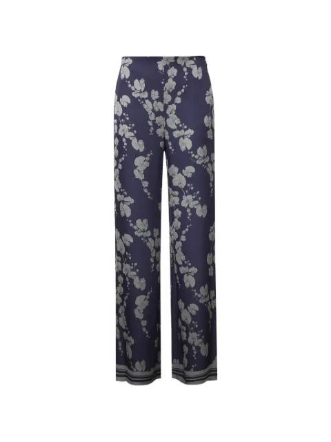 Genny floral-print straight trousers Blue 81AAA1P6NS923240