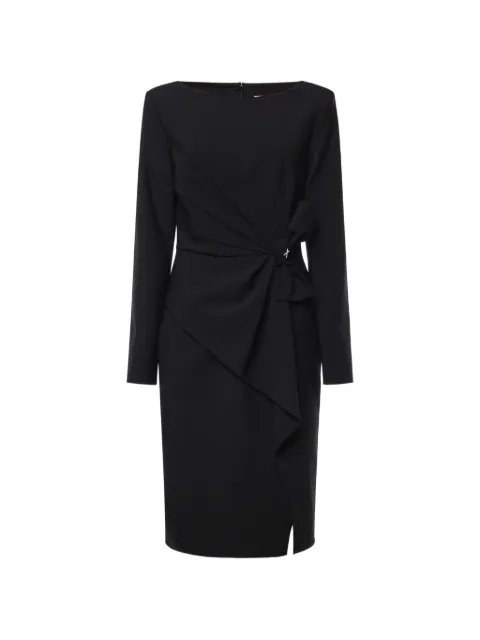Genny bow-detail pleated midi dress Black 81AAO413N0817899
