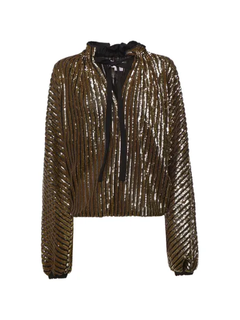 Genny sequin-embellished ruffled blouse Gold 81AAM668JR012A1N
