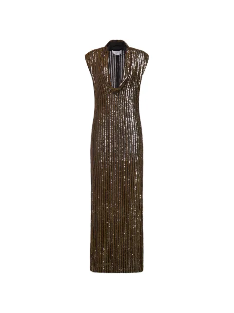Genny maxi sequin-embellished cowl-neck dress Gold 81AAO463JR012A1N