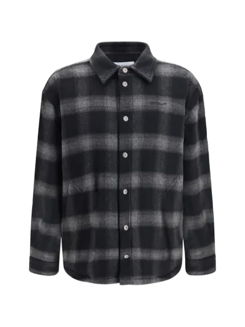 Off-White checked padded jacket Black OMER09TF26FAB00100