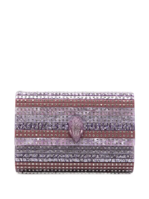 Kurt Geiger London Eagle crystal-embellished clutch bag Purple PARTYEAGLE366
