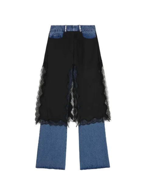 16Arlington Kia lace-trimmed layered jeans Black TR126SS2601
