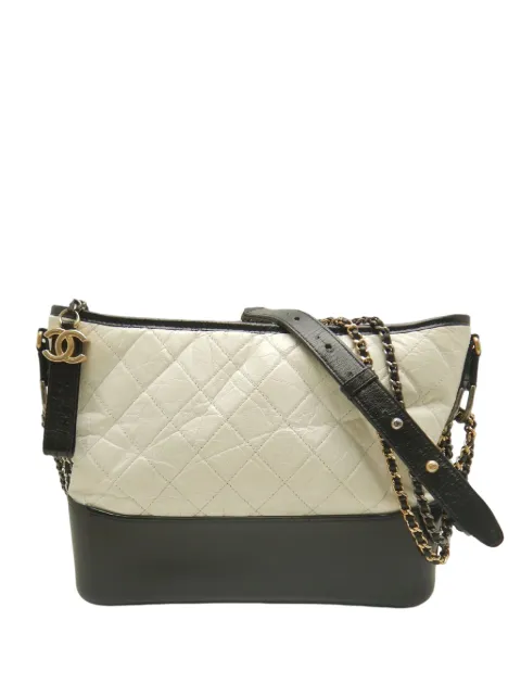 CHANEL Pre-Owned 2018-2019 Medium Bicolor Quilted Aged Calfskin Gabrielle Hobo crossbody bag Black GCX37TUEN275W1VQ