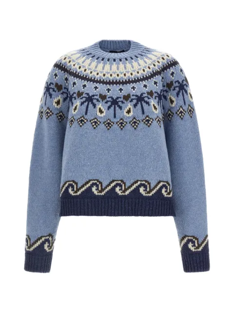 Alanui jacquard-knit sweater Blue LWHE061E26KNI00140464046