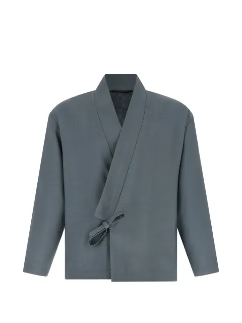 Kenzo wrap-closure jacket Grey FG65VE1409TX