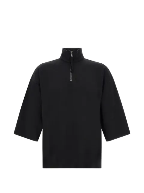 Thom Krom half-zip short-sleeve sweatshirt Black MS196