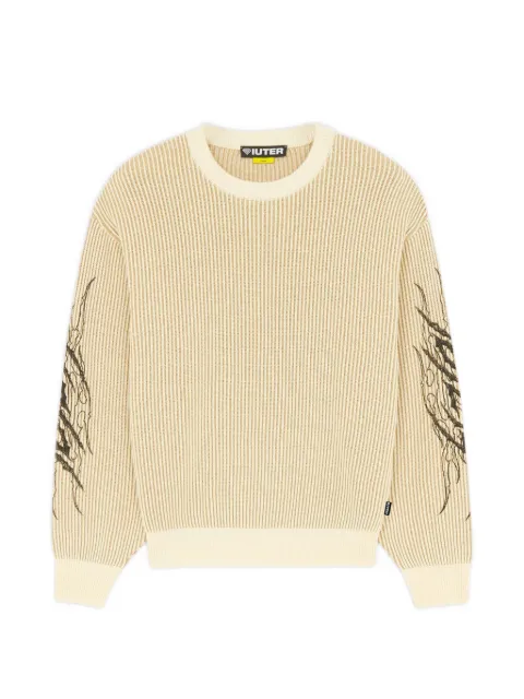 IUTER ribbed-knit graphic-print sweater Neutrals 26WIJM40