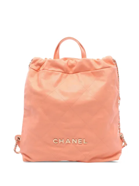 CHANEL Pre-Owned 2021-2026 Large Quilted Shiny Calfskin 22 backpack Pink IKODPLE3XB011LK3
