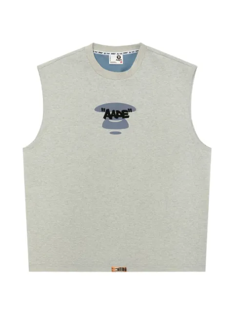 AAPE BY *A BATHING APE® Aapeunvs Moonface logo tank top Grey AAPTKM1890XAQ