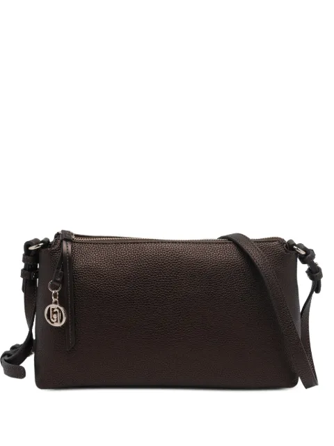LIU JO pebbled logo-charm shoulder bag Brown AF6028ES039